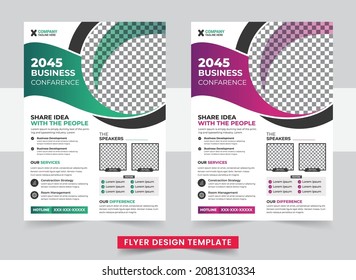 Corporate Business Multipurpose Flyer Design And Brochure Cover Page Template. Business Brochure Flyer Design A4 Template. Vector Illustration