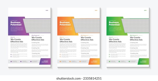 corporate business multipurpose flyer design and brochure cover page template