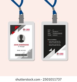 Corporate Business Office ID Card Design, Vector File, Fully Customization File.