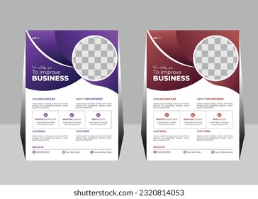 Corporate Business Organic Shape Flyer with two colors scheme
