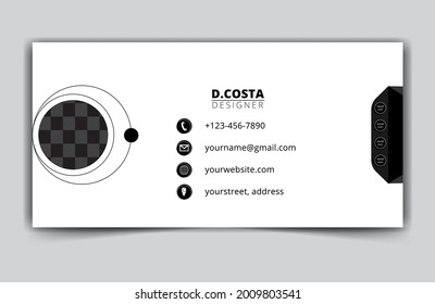 Corporate business and personal Email signature template for email footer and personal social media cover templates with an author photo place creative modern layout