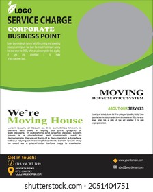 Corporate business point for moving house service system flyer 