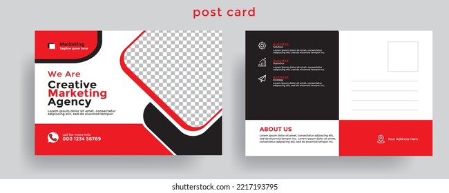 Corporate business post card design template.