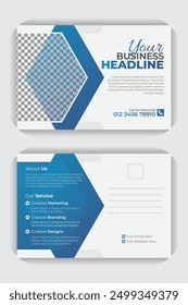 Corporate business postcard design, marketing agency postcard template, postcard vector.
