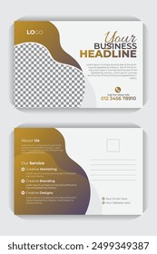 Corporate business postcard design, marketing agency postcard template, postcard vector.
