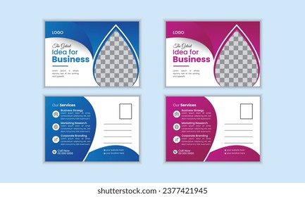 Corporate business postcard design template. EPS file.
