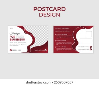 Corporate business postcard marketing agency postcard design vector template