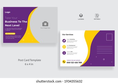 Plantilla de postal empresarial con diseño vectorial de diseño creativo