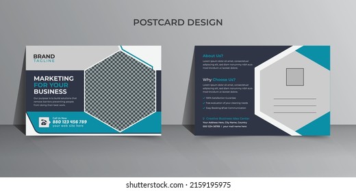 Corporate business postcard template design in vector