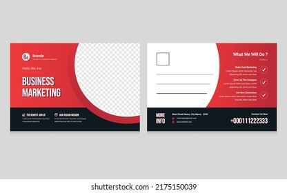 Corporate Business Postcard Template Design, Simple and Clean Modern Minimal Postcard Template, Business Postcard Layout.