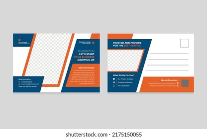 Corporate Business Postcard Template Design, Simple And Clean Modern Minimal Postcard Template, Business Postcard Layout.