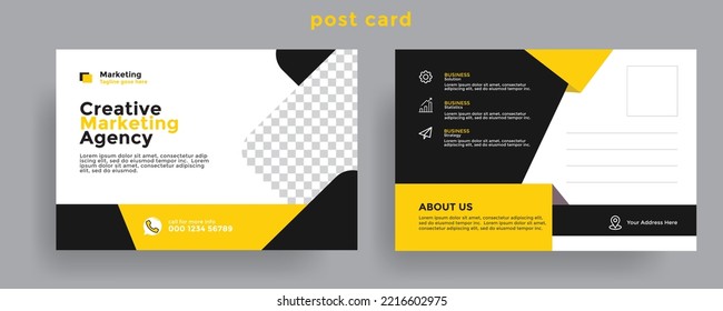 Corporate business postcard template design.