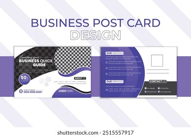 Corporate Business Postcard Template Design, Simple and Clean Modern Minimal Postcard Template, Business Postcard Layout