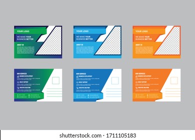 Corporate Business Postcard Vector Template set