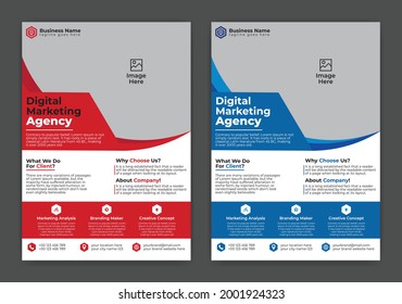 Corporate, Business, Poster, Cover layout, Annual Report, Flyer in A4 Template Design 3 with colorful Circle, Rectangle, Triangle shape for Brand, Company and Market