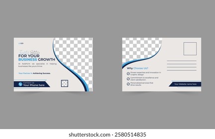 Corporate business premium vector postcard template design professional postcard design business postcard design template Elegant postcard design,