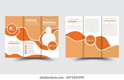 Corporate business presentation guide brochure template, Annual report, minimalist flat geometric business brochure design template, A4 size.