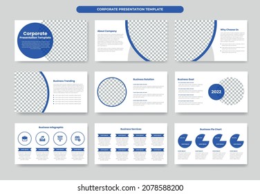 Corporate Business Presentation Slides Template Design, Annual Report And Company Brochure, Booklet, Catalog Design, PowerPoint Template Or Pitch Deck Template