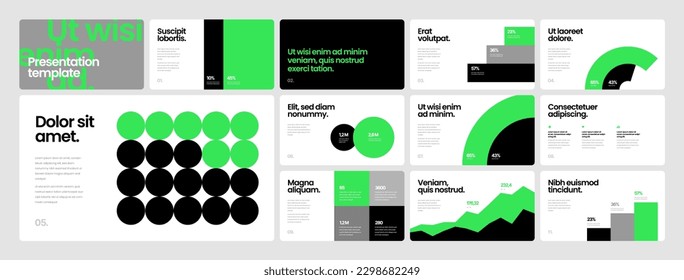 Corporate business presentation template. Elements of infographics use in presentation, flyer and corporate report. Dashboard template with big data visualization.