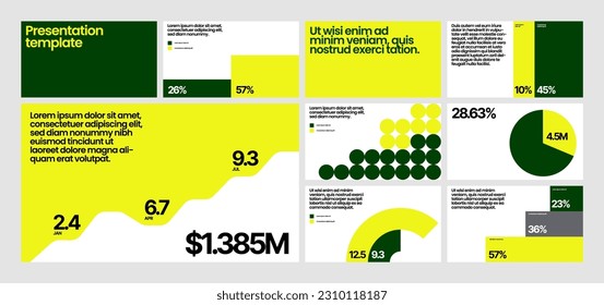 Corporate business presentation template. Elements of infographics use in presentation, flyer and corporate report. Dashboard template with big data visualization.