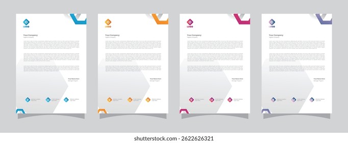 Corporate Business Professional Letterhead Modern Template Design Set, Creative Clean Minimalist