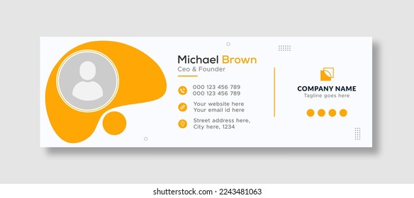 Corporate business professional modern email signature template or email footer and personal social media cover template design creative layout