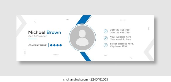 Corporate business professional modern email signature template or email footer and personal social media cover template design creative layout