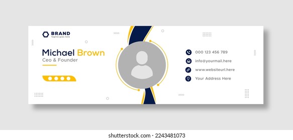 Corporate business professional modern email signature template or email footer and personal social media cover template design creative layout