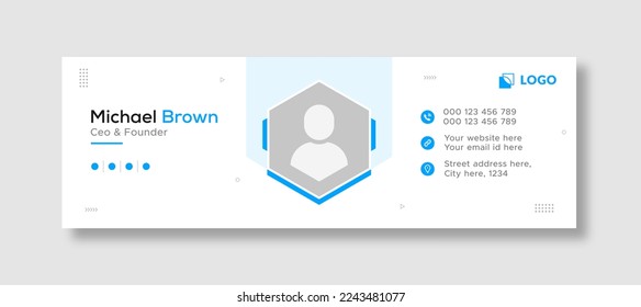 Corporate business professional modern email signature template or email footer and personal social media cover template design creative layout