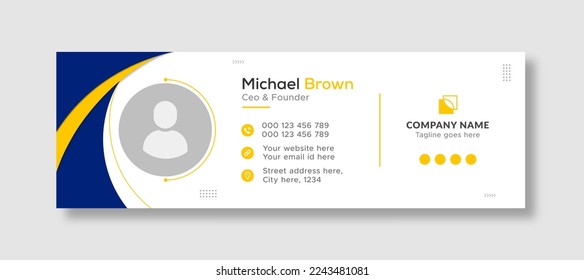 Corporate business professional modern email signature template or email footer and personal social media cover template design creative layout