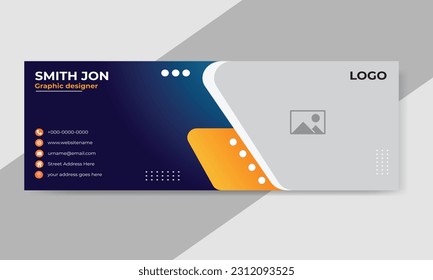 Corporate business professional modern email signature template or email personal 
social media cover design 
template