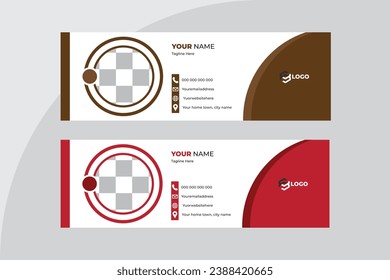 Corporate business professional modern email signature template or email footer and personal social media cover template design creative layou