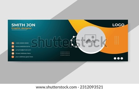 Corporate business professional modern email signature template or email personal 
social media cover design 
template