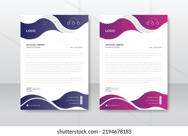 Corporate business professional trendy minimal page poster letterhead template design