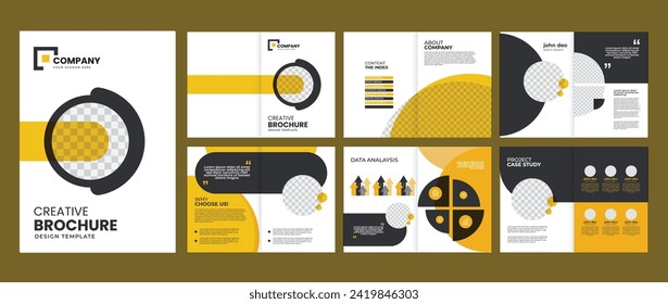 corporate business profile brochure layout template, annual report creative layout 12 page editable A4 size 