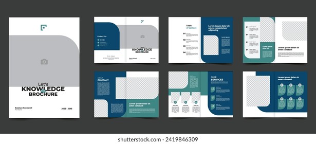 corporate business profile brochure layout template, annual report creative layout 12 page editable A4 size 