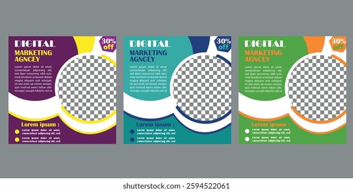 Corporate Business Promotion Digital Agency social media post template Web banner design