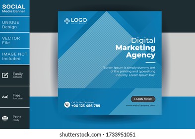 Corporate business promotion and social media square post flyer template