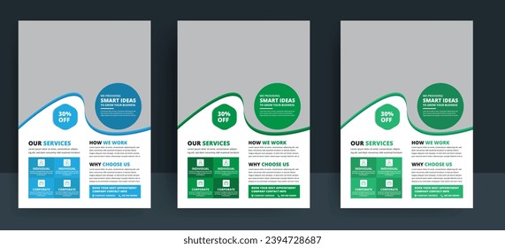 Corporate business promotional flyer design and brochure cover template