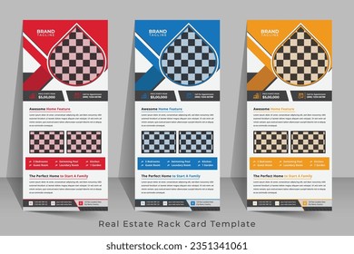 Corporate business real estate rack card template design