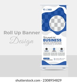 Corporate Business Roll up Banner Design. Vector Roll Up Standee  Banner. Business Promotion Roll up Banner