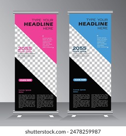 Corporate business roll up banner design template, abstract banner layout, Vertical banner design, pull up, standee, retractable advertising promotion display, x banner with image space