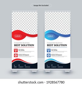 Corporate Business Roll Up Banner Template, Abstract Colorful Design Theme