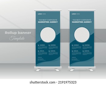 corporate business roll up banner template design or pull up banner for marketing