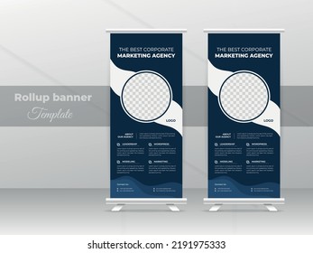corporate business roll up banner template design or pull up banner for marketing