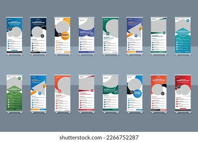 Corporate business roll up banner template set or Conferences event banner design