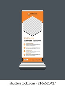 Corporate Business Roll Up Banner or Vertical X-Stand Banner Design Template