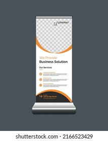 Corporate Business Roll Up Banner or Vertical X-Stand Banner Design Template