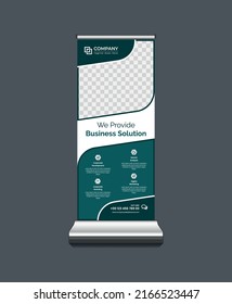 Corporate Business Roll Up Banner or Vertical X-Stand Banner Design Template