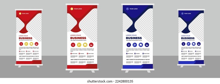 Corporate business roll up stand banner design template